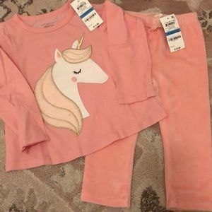 Unicorn matching toddler girls outfit